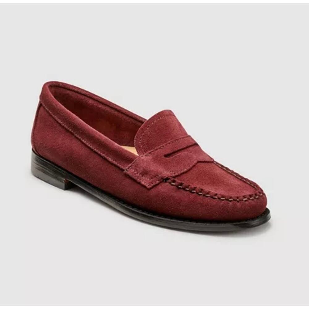 G.H. Bass & Co. Women's Burgundy Suede Penny Loafers